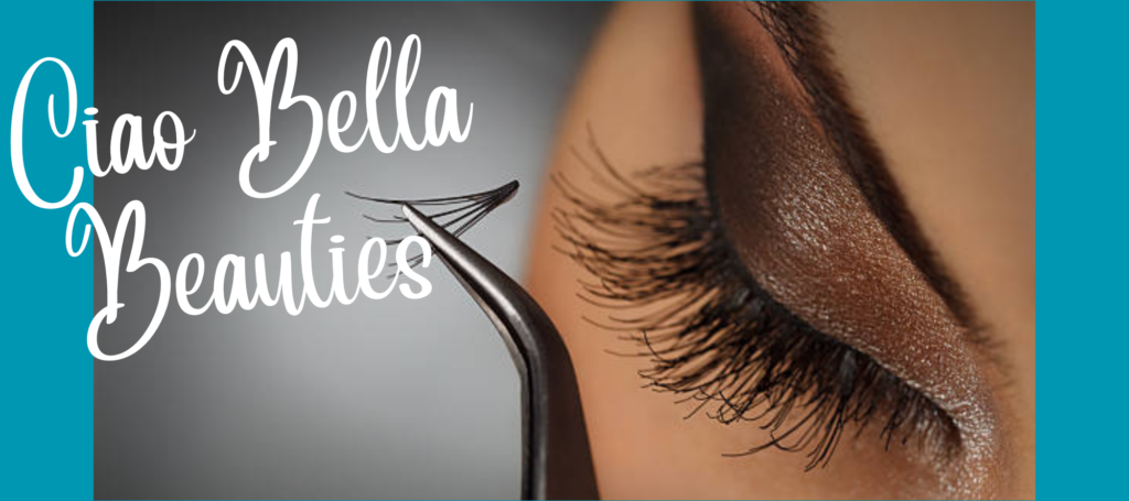 Ciao Bella Beauties Text application of eyelash on woman